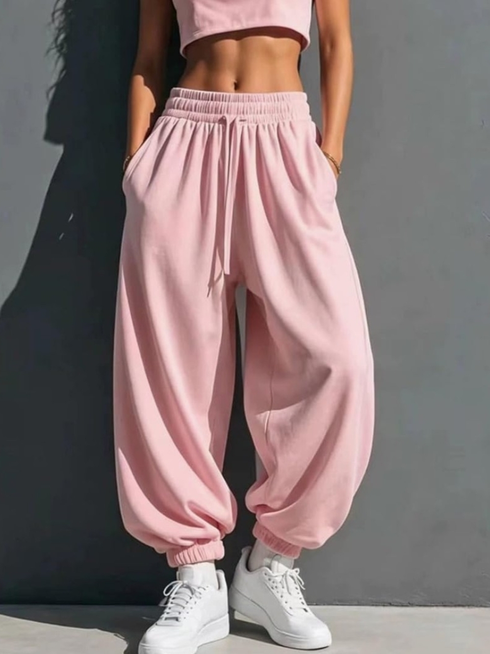 Women’s XL Pink Wide-Leg Jogger Pants